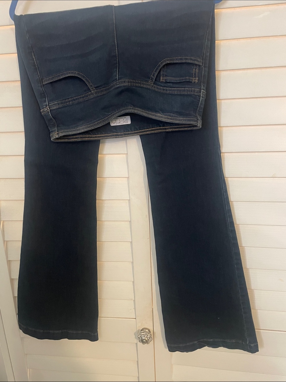 Sophia Vegara Pull up Jeans Flare wi/ Front Back Pockets Jean Sz 4 Long VGUC